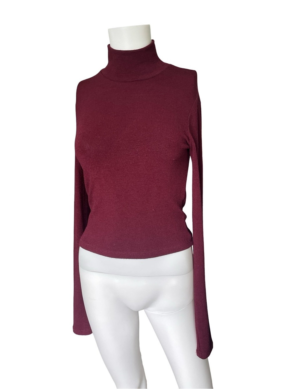Alice + Olivia Wine Red Turtleneck Knit Top Designer Classic Womens Size XS